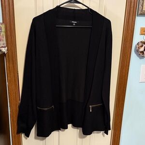 Premise Black Cardigan with Zipper Pockets size XL